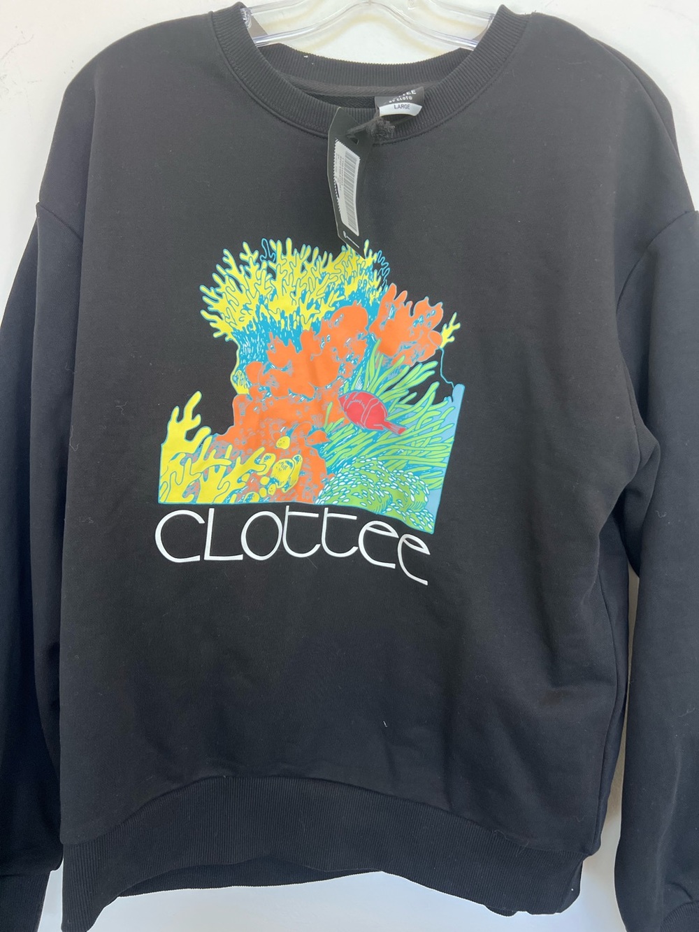 CLOTTEE BY CLOT OCEAN REEF CORAL CREW NECK SWEATER